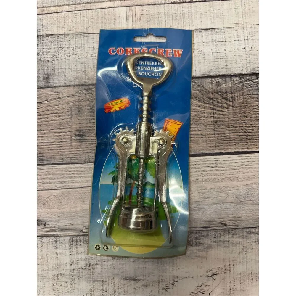 Vintage Metal Corkscrew Wine Beer Bottle Opener Gag Gift Summer Pool Tiki Bar
